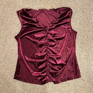 maroon velvet tank